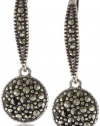 Judith Jack Sterling Silver Marcasite Pave Disc Drop Earrings