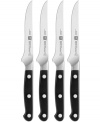 Crafted for comfort, ease and precision results, the unique blade and ergonomic bolster designs of this steak knife set make it easy to prep like a pro. An innovative blade shape offers full edge utility and reduces stress on your wrist, while the unbeatable Zwilling special formula steel construction guarantees year after year of exceptional use. Lifetime warranty.