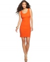 In a high-watt hue, this simple yet stylish BCBGMAXAZRIA sheath dress is a fashionable foundation for statement extras!