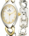 Bulova Women's 98V02 White Patterned Bracelet Watch