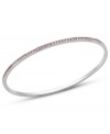 Stack up these chic Swarovski bangles for maximum sparkle! Embellished with light rose crystals at the edges, this slim bracelet captivates with feminine tones. Crafted in stainless steel. Approximate diameter: 2-1/2 inches.