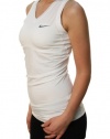 Nike Pro Women's Dri-Fit Stay Cool Compression Fit Sleeveless Shirt White