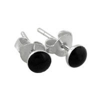 Sterling Silver 4mm Black Onyx Stud Earrings