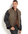 The always classic vintage field bomber jacket by LRG updated with tweed for an elegant style.