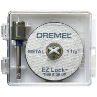 Dremel EZ406 1 1/2-Inch EZ Lock Rotary Tool Cut-Off Wheel and Mandrel Metal Cutting Starter Kit