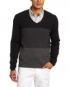 Calvin Klein Sportswear Men's Long Sleeve V-Neck Color Block Sweater