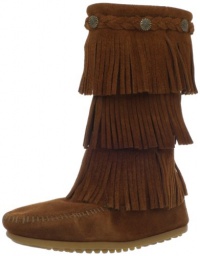 Minnetonka 3-Layer Fringe Bootie (Toddler/Little Kid/Big Kid),Brown,2 M US Little Kid