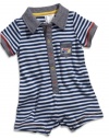 GUESS Kids Boys Newborn Boy Striped Romper (0-9M), STRIPE (6/9M)