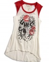 GUESS Kids Girls Big Girl Sleeveless Graphic Tee, CREAM (10/12)