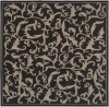 Safavieh CY2653-3908-8SQ Courtyard Collection 7-Feet 10-Inch Square Indoor/ Outdoor Square Area Rug, Black and Sand