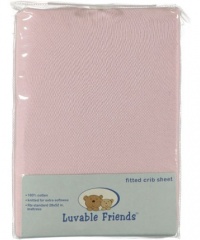 Luvable Friends Fitted Knit Crib Sheet, Pink