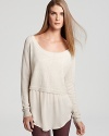 Crafted from a luxurious mix of silk and cashmere, this elegant Jamison sweater adopts a neutral tone for fall.