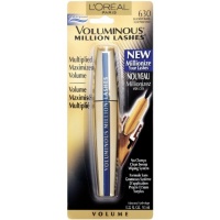 L'Oreal Voluminous Million Lashes Waterproof Mascara, Blackest Black, 0.32 Fluid Ounce