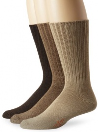 Dockers Men's Big-Tall 3 Pack True Crew Sock, Khaki Marl/Light Brown Marl/Dark Brown Marl, Big-Tall