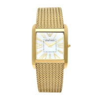 Emporio Armani Men's AR2016 Classic Mesh Goldtone Mother-Of-Pearl Dial Watch