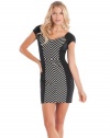 GUESS Alexa Cap-Sleeve Dress, JET BLACK MULTI (XS)