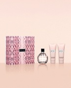 The Jimmy Choo woman has a sense of fashion and a taste for luxury. To pay tribute to this feminine and elegant woman, Jimmy Choo introduces this refined gift set featuring a 3.3 fl. oz. Eau de Parfum, a 3.3 fl. oz. body lotion and a 3.3 fl. oz. shower gel. Its the perfect gift set for holiday!