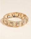 GUESS Gold-Tone Pyramid Stretch Bracelet, GOLD