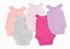 Carter's Girls Pink/Purple Sleeveless Ruffle 5 Pack Bodysuits (18 Months)