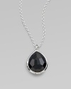 From the Rock Candy® Collection. This chic style features a rich, faceted black onyx in sleek sterling silver on a link chain. Black onyxSterling silverLength, about 16 to 18 adjustablePendant size, about ½ Lobster clasp closureImported 