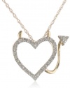 XPY 14k Gold Heart Devil Diamond Pendant (.05 ct)