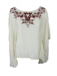 Beyond VintAGe Womens Embroidered Poncho Top