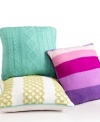 Hot pink and purple stripes in a chic knit texture give your Groovy bed from Jenni an extra pop of flair with this Purple Stripe decorative pillow.