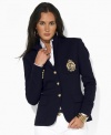 Lauren by Ralph Lauren Petite Jacket, Thelred Crested Blazer Black 8P