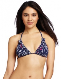 Lilly Pulitzer Women's Boardwalk Ruffles Bikini Top, Bright Navy Mate, X-Small