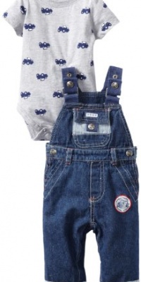 Little Me Baby-boys Newborn Jeep Overall Set, Blue, 6 Months