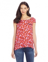 Splendid Women's Floral Pocket Tee, Bonfire, Large