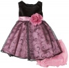 Nannette Baby-girls Infant Flower Embroidered Dress, Black/Pink, 24 Months