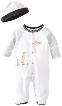 Little Me Baby-boys Newborn Safari Club Footie, White, New Born