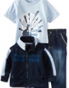 Kenneth Cole Baby-Boys Infant Jacket Tee and Jean, Navy, 12 Months