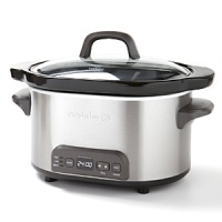 With the Calphalon 4 qt. Digital Slow Cooker, you can prep in advance and then enjoy a delicious, home-cooked meal up to 24 hours later. Simply set the easy-to-read digital timer, and the slow cooker will have your meal perfectly cooked and ready to serve at your chosen time. The Opti-Heat System uses internal sensors to monitor temperatures, and the dishwasher-safe ceramic crock gently and evenly radiates heat for best results. Automatically switches to warm setting at end of cooking cycle.