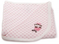 Little Me Baby-girls Newborn Sweetie Monkey Tag Along Blanket, Pink Print, One Size