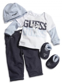 GUESS Kids Boys GUESS Kids Boys Tee & Pants Set with Hat &, WHITE (3/6M)