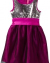 Hype Girls 7-16 Taffeta Dress, Magenta, 12