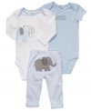 Show everyone how much you love your little man with this fun 3-piece bodysuits and pant set from Carter's.