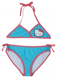 Hello Kitty Girls 7-16 Big Girls Americas Sweetheart 2 Piece Bikini Swimwear, Aqua, 10/12