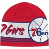 adidas Philadelphia 76ers Big Logo Cuffless Beanie - Red/White