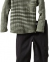 Splendid Littles Baby-Boys Newborn Double Faced Stripe Raglan Set, Trooper, 12-18