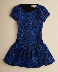 With a cheetah print, drop waist and ruffled hem, this show-stopper is a wildly fun take on the party dress.