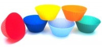 Kitchen Supply Silicone Baking Cups, Set of 6, 3-inch Muffin Cups