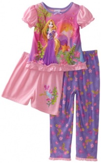 Komar Kids Girls 2-6X Lovely Princess 3 Piece Pajama Set, Pink, 2T