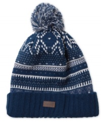 The Fair Isle pattern on this beanie from Levi's gives it a traditional look while polar fleece adds a cozy touch to keep out the cold.