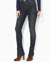 A sleek skinny jean is crafted with a hint of stretch for comfort and modern patch pockets at the hips.