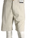 Geoffrey Beene Solid Stone Flat Front Walking Shorts