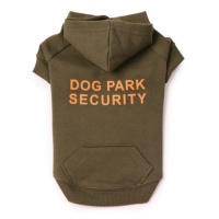 Casual Canine Cotton Dog Park Security Print Dog Hoodie, X-Small, 10-Inch, Chive