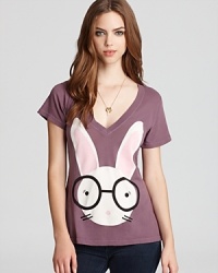 This whimsical WILDFOX tee reveals a bespectacled bunny print--just add denim!